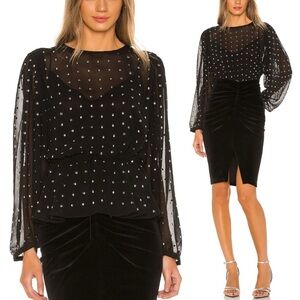 IRO x REVOLVE Bendis Sheer Studded Long Sleeve Blouse